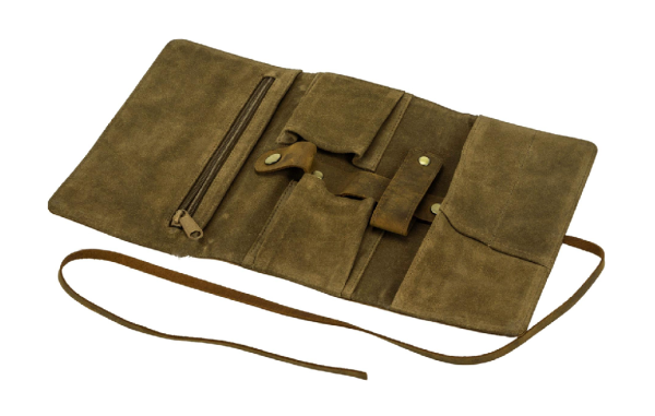 Passatore Pfeifenrollbeutel Leder braun antik 2er